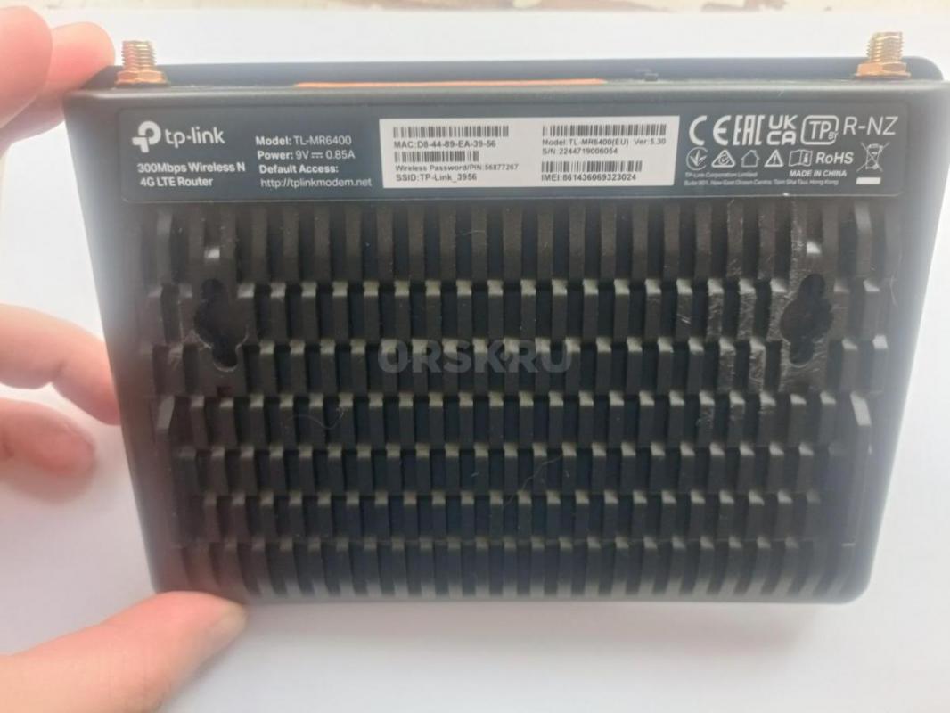 4G роутер TP-Link MR6400,  v 5.30 
Продам роутер, б/у - 1 неделю. - Орск