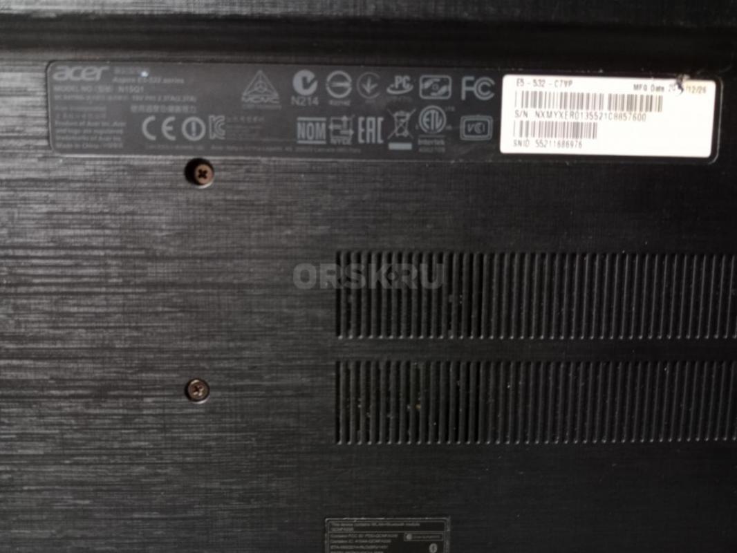 Ноутбук Acer 15.6 диагональ подойдёт для работы учебы состояние отличное дефектов нет пользовались р - Орск