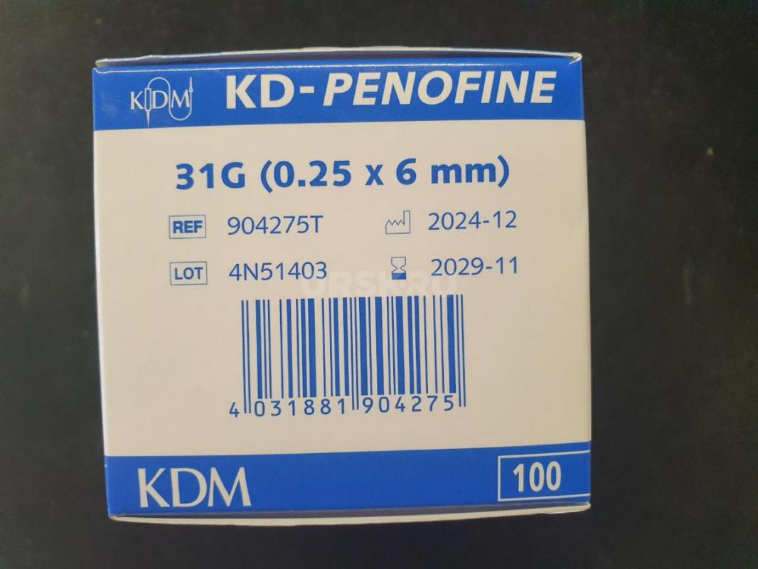 Иглы для шприц-ручек INSUPEN к шприц-ручке 31G (0.25mm x 5mm)100 штук, Италия, 10/26   500р. - Новотроицк