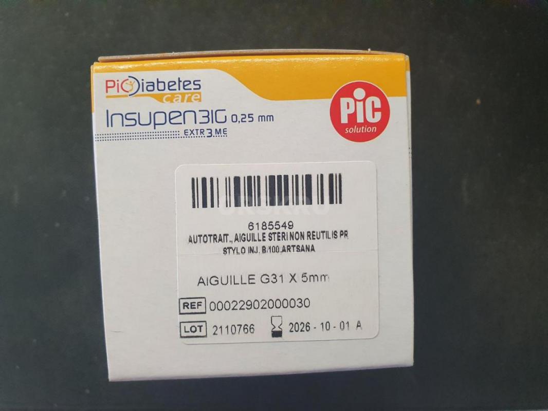 Иглы для шприц-ручек INSUPEN к шприц-ручке 31G (0.25mm x 5mm)100 штук, Италия, 10/26   500р. - Новотроицк