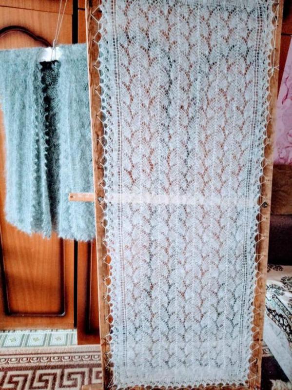 Оренбургская пуховая паутинка, ручная работа . - Орск