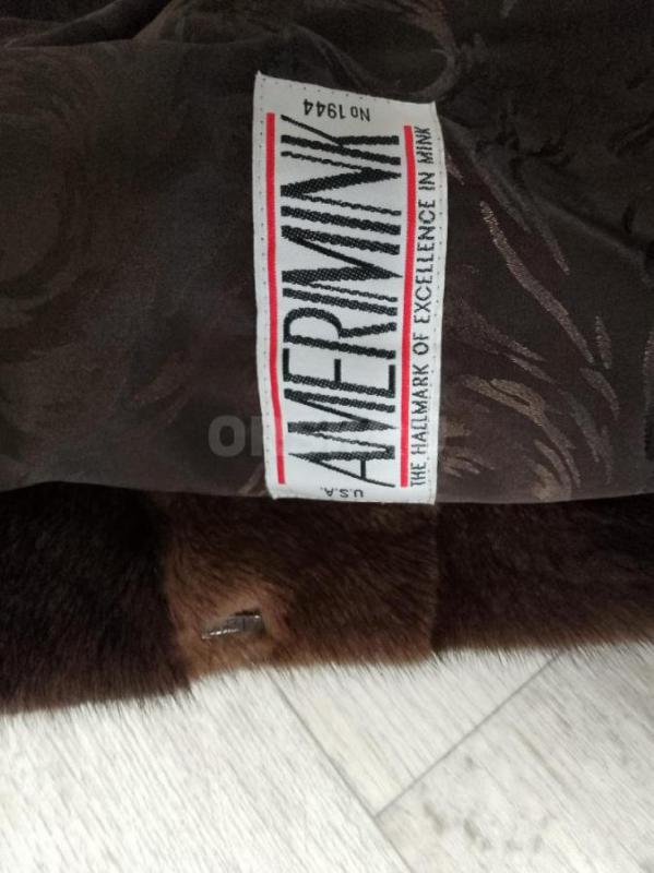 Шуба из норки коричневого цвета, размер 50 (L/XL). - Орск