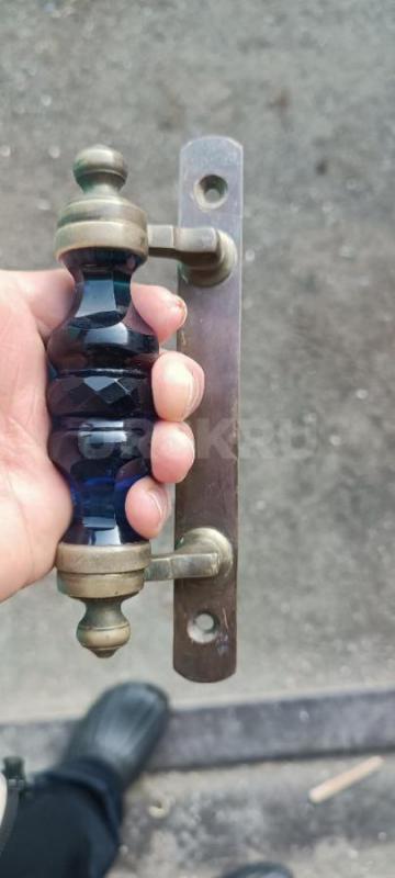 Старинная дверная ручка с резным стеклом, царских времен до 1917 года. - Орск