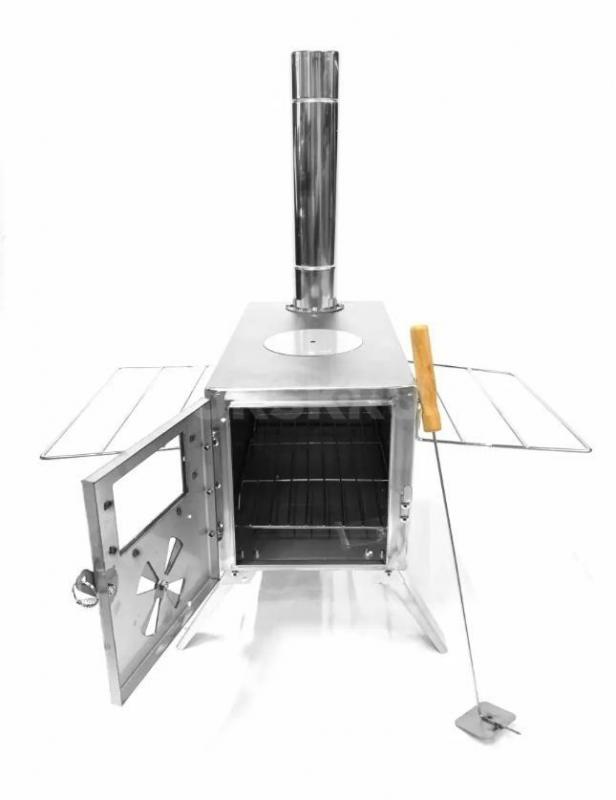 Новая (в упаковке, осталась одна) печь для палатки фабричного изготовления из нержавеющей стали. - Орск