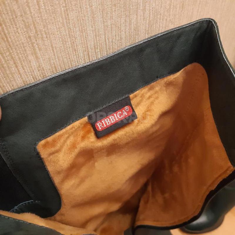 Сапоги женские, демисезонные, натуральная кожа. 39 размер, бренд RIBBICA, бомбического зеленого цвет - Орск