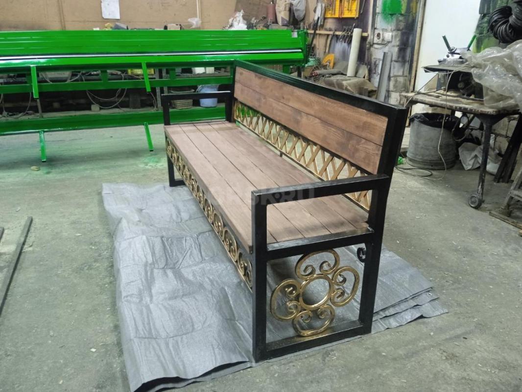 садовая мебель скамья и лавочка в стиле лофт с элементами ажурных изделий в наличии и на заказ - Орск