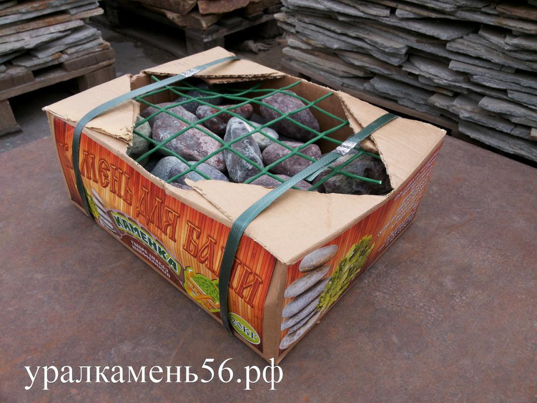 Камень для бани, сауны :
•Габбро-диабаз шлифованный:
весовой = 22,70 руб./кг
 коробка (20 кг) = 4 - Новотроицк