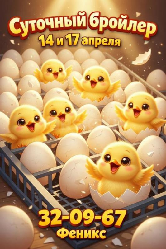 Компания "Феникс " реализует суточный и подрощенный молодняк птицы:

 Бройлерные - Орск